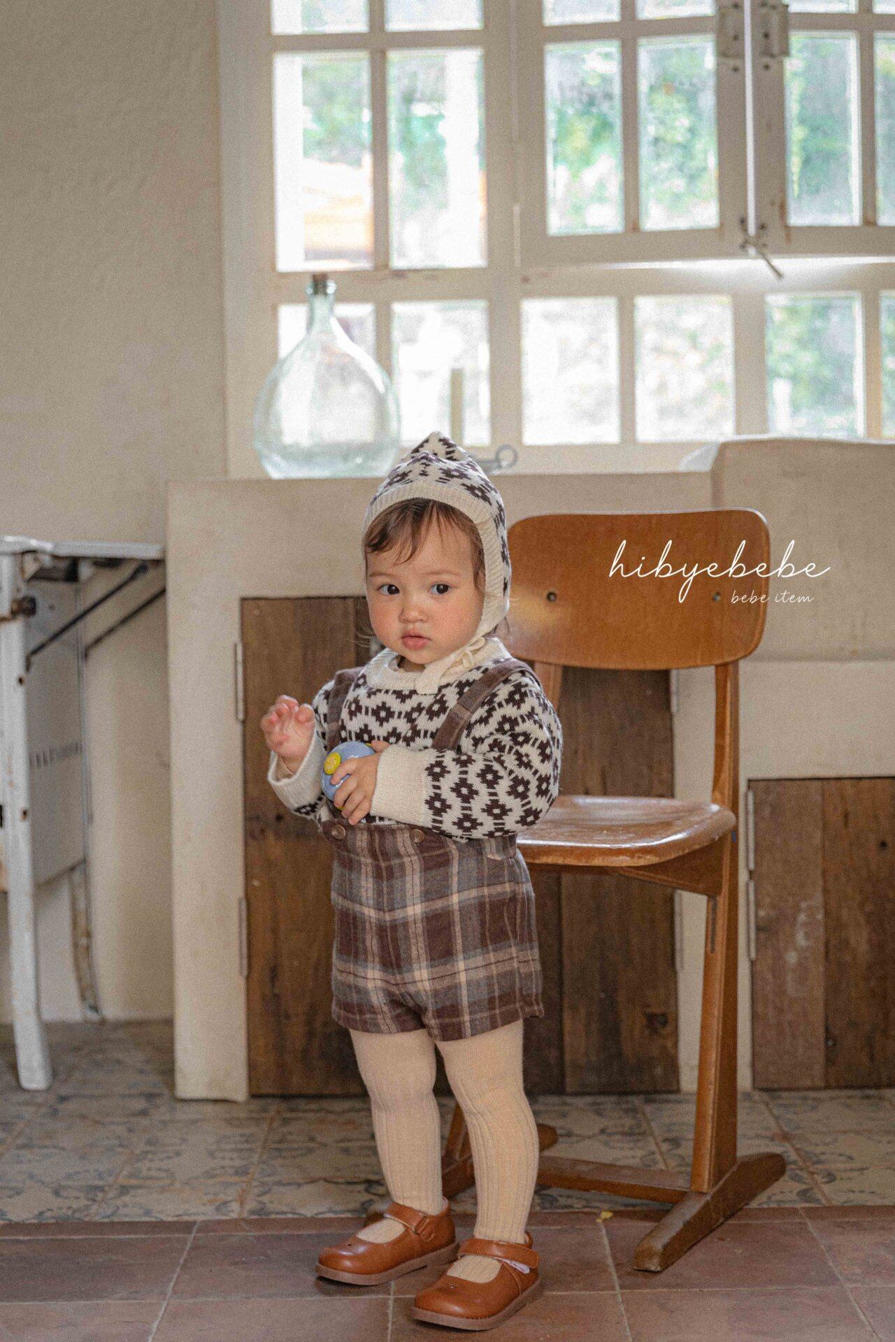 【ご予約】hi bye bebe 24aw /Brownie Check overall
