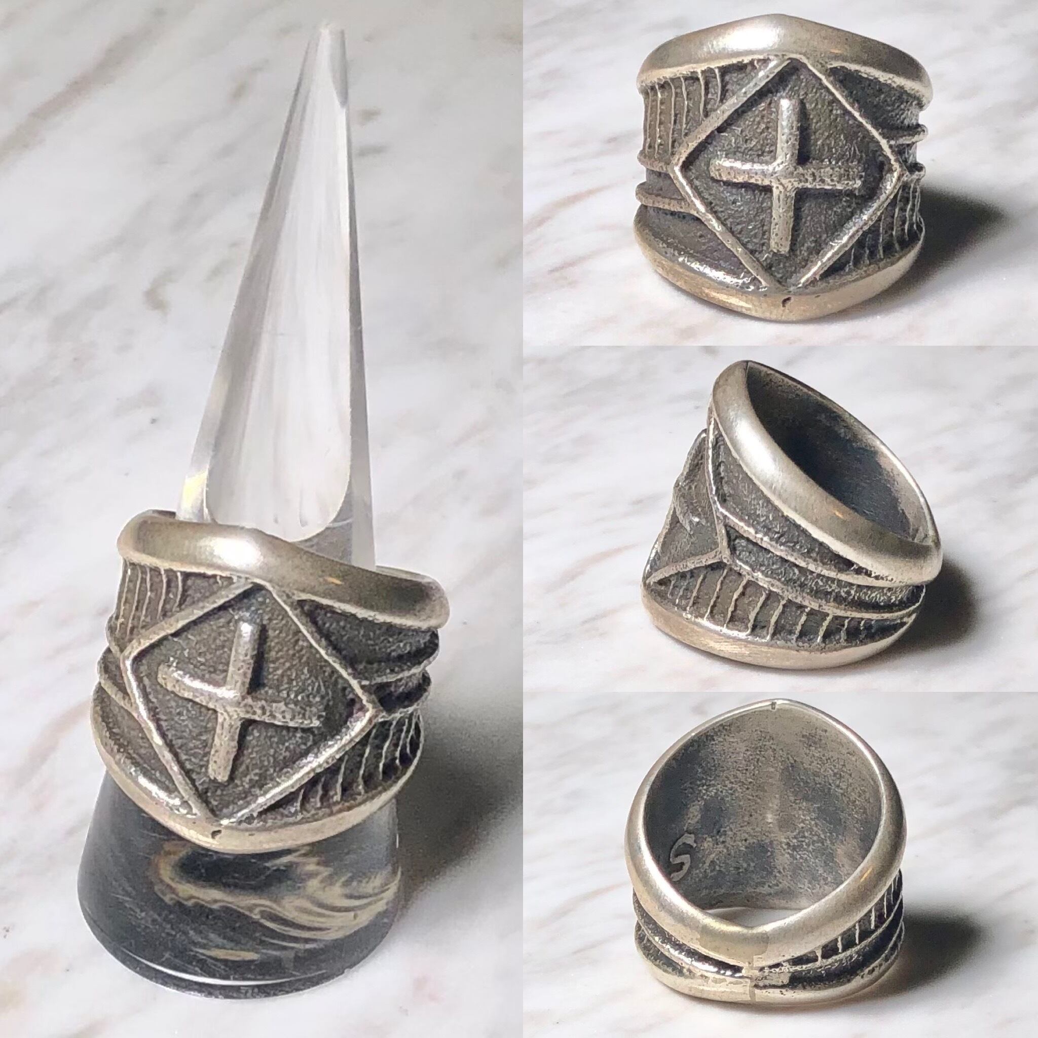 STANFORD YAZZIE silver tufa cast ring | NOIR ONLINE