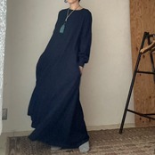 A HOPE HEMP | 藍染め  天竺ワンピース《ヘンプ × オーガニックコットン》