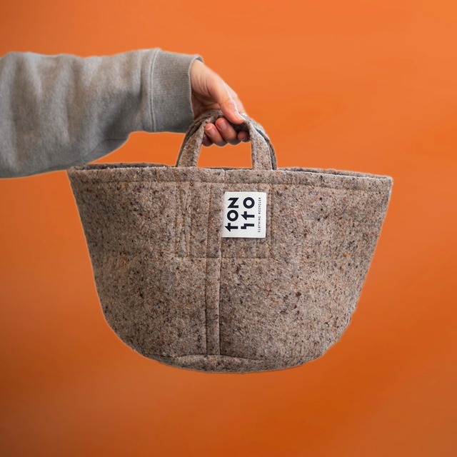 FELT POT CASE - M size - [ 3色 ] 収納 フェルトラウンドバスケット