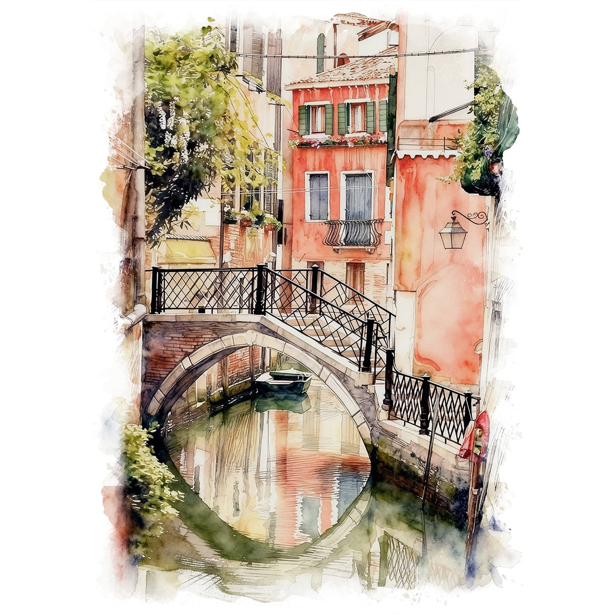 絵画・額縁・水彩画・鶴 十帆・スペイン広場(ローマ)・美術品・インテリア・雑貨 絵画・額縁・水彩画・鶴 十帆・スペイン広場(ローマ)・美術品