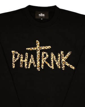 PHATRNK LEOPARD RHINESTONE PILE SWEAT SHIRT