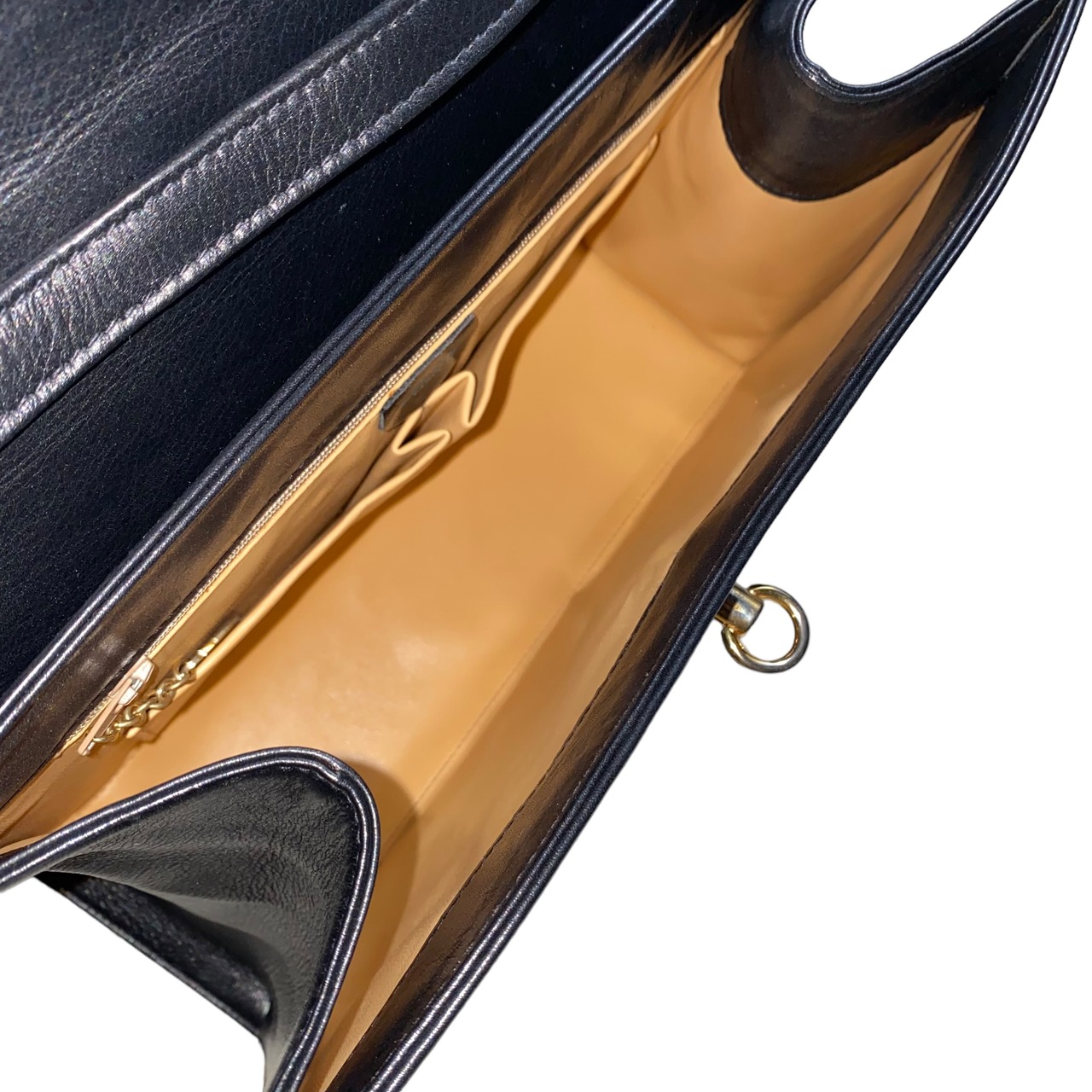 vintage CELINE black leather bag “Turn-Lock”