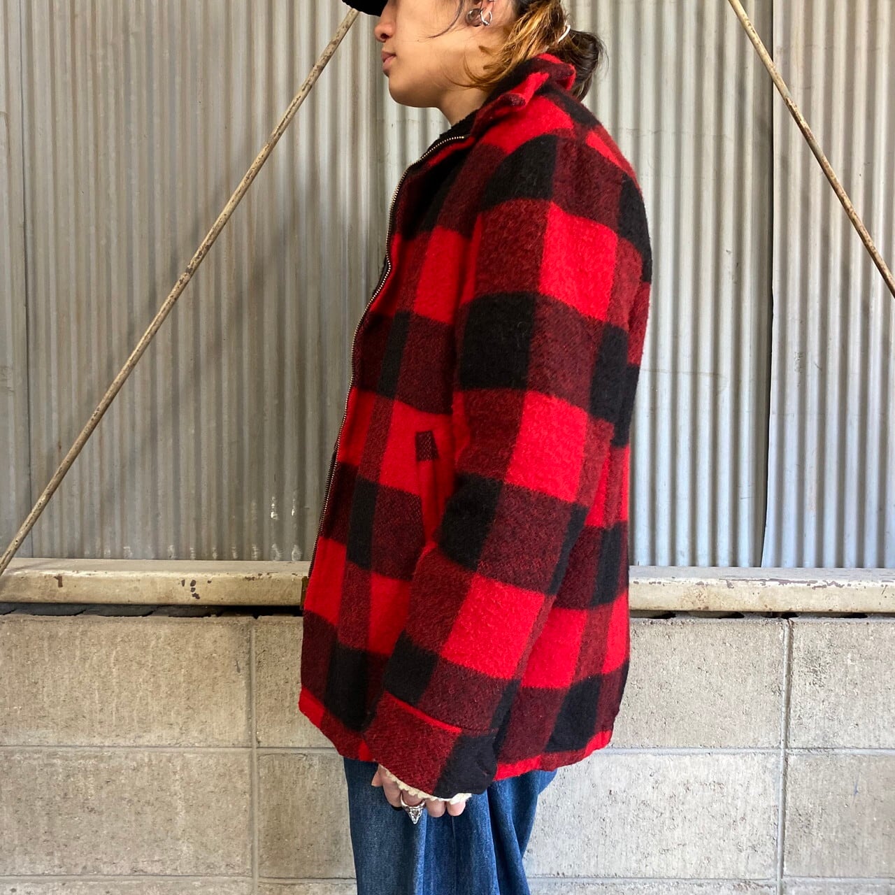 売値 ウールリッチ WOOLRICH ブルゾン ウール80％ メンズXL 赤系