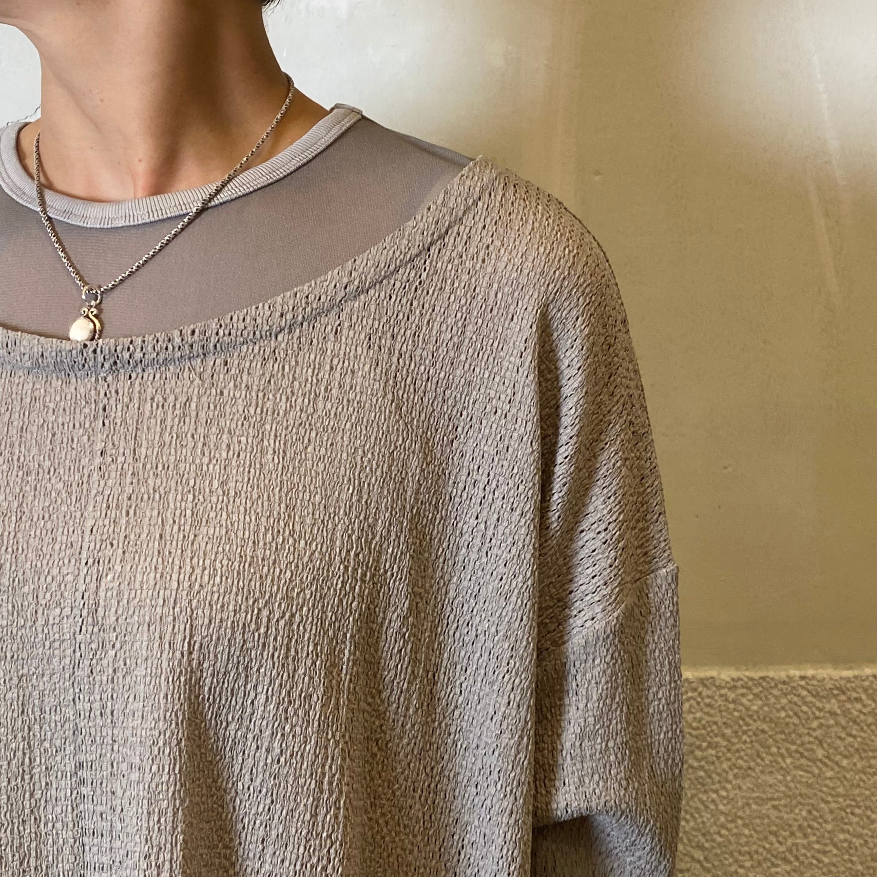 今期新作★CYAN TOKYO チュールコンビフロントスリットTOPS CYAN TOKYO（シアントーキョー） チュール コンビ フロント スリット