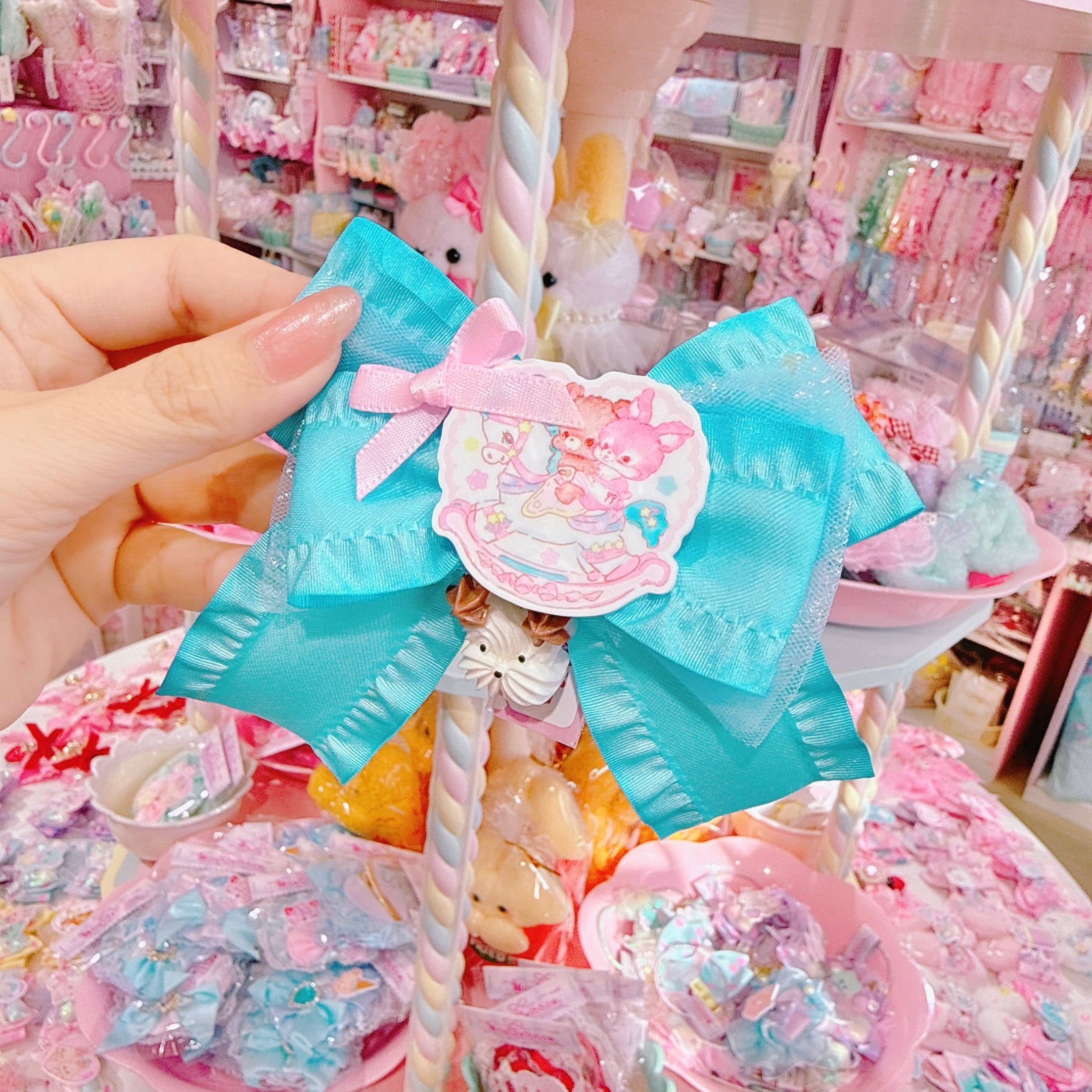 【R14】53-2ポニーリボンヘアクリップ