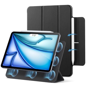 【特価処分】ESR iPad Air 11インチ ケース (M3/M2、2025/2024) iPad Air 第5/4世代 (2022/2020) iPad Pro 11インチ (2018) 専用カバー 強力マグネット吸着式 スリムな三つ折りスタンドケース Pencil Pro/USB-C完全対応 自動ウェイク/スリープ 耐久性保護 Reboundシリーズ ブラック