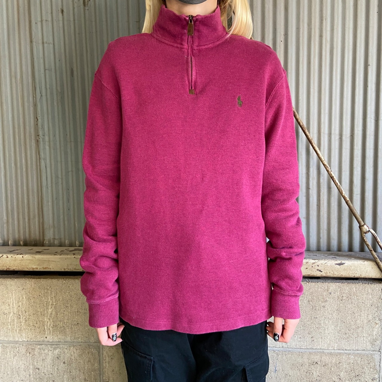 ポロ ラルフローレン ハーフジップ ハイネック リブスウェットシャツ 
