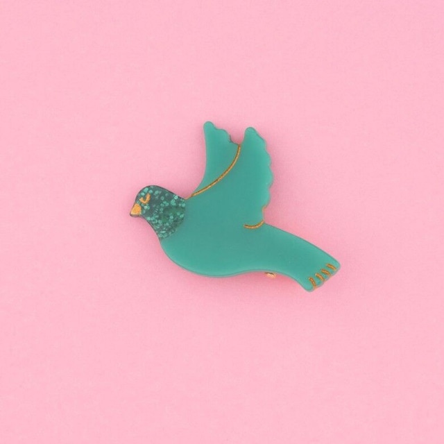 Coucou Suzette   Green Bird Hair Clip