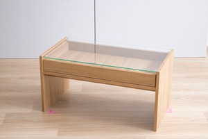 【幅75cm】Lana ガラス天板センターテーブル