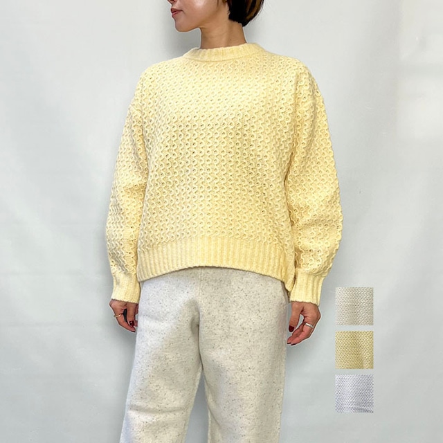 MARILYN MOON マリリンムーン wool cotton aran knit 4254-202 2025秋冬新作 [送料無料]