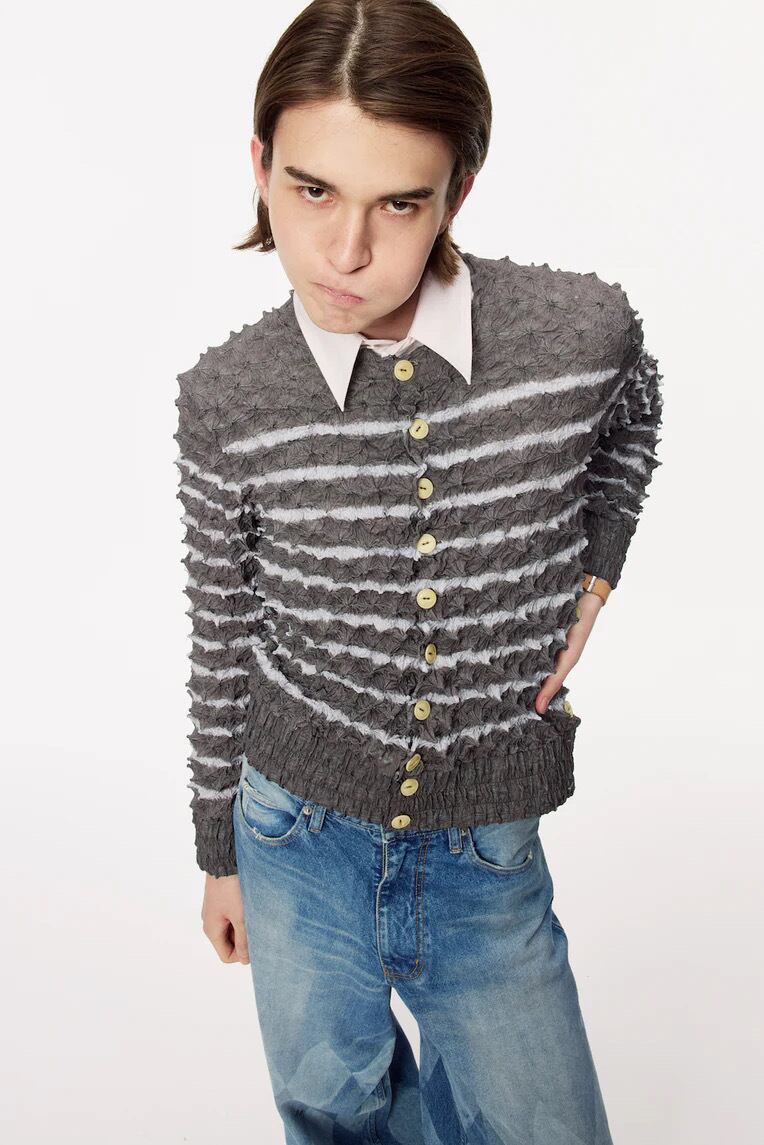 MASU SPIKY PABLO CARDIGAN ブラウン 美品　25aw 25AW】MASU SPIKY PABLO CARDIGAN (BEIGE) M25F9CS002 | IAAAM ONLINE