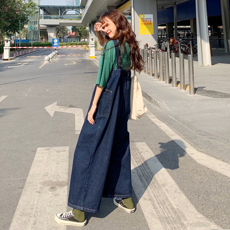 オーバーオール スプリングオータムハイウェストパンツ ルーズスリム 春物 秋物 試着室17580303723