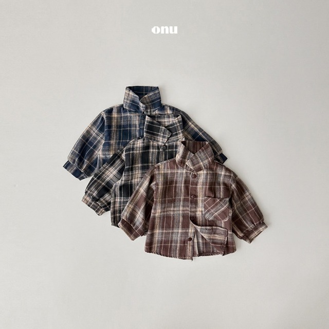 【即納】Autumn check shirt / onu