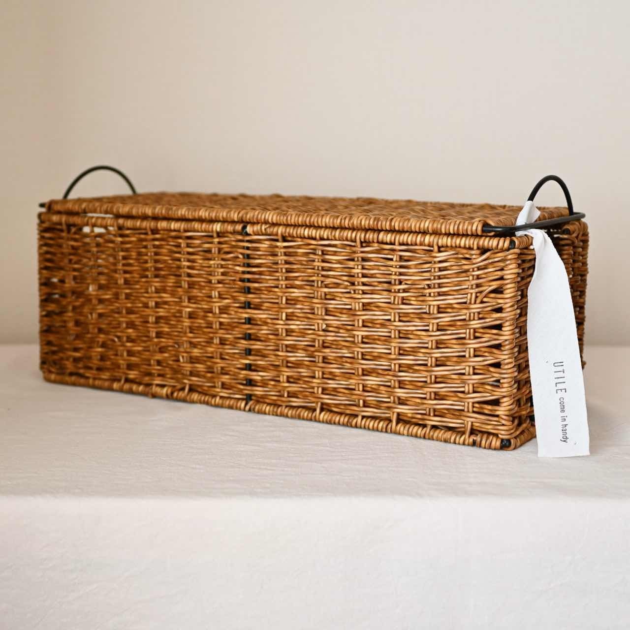 【 再入荷 】UTILE PPラタン ケーブルボックス|コンセント収納 充電ステーション 収納 フェイクラタン 雑貨