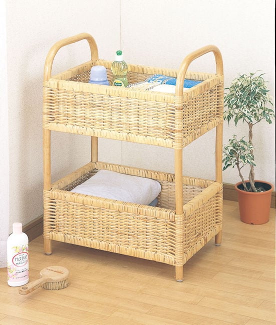 ラタン蓋付バスケット幅80cm ラタン収納 籐家具（516） | ‎
