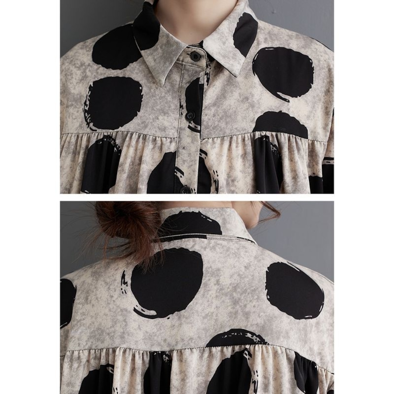 ティアードデザイン フレア袖 シャツ 00058