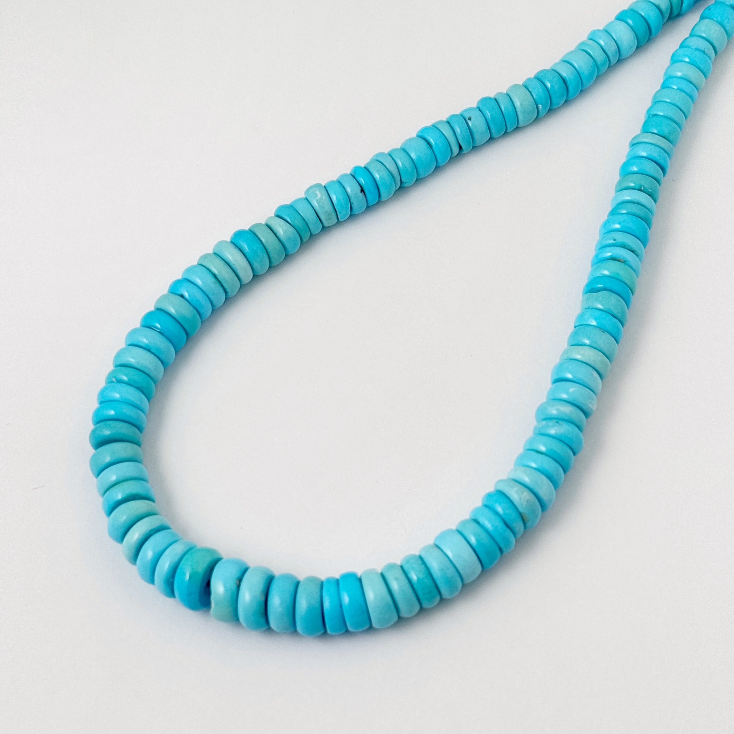 【 一点物 】Lagoon Original ロンデル サイズグラデーション ブルー ターコイズ ネックレス 45cm