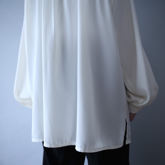 "刺繍" flower and beads design fry-front minimal shirt