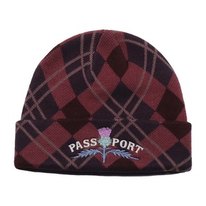 PASS PORT / THISTLE BEANIE RED TARTAN