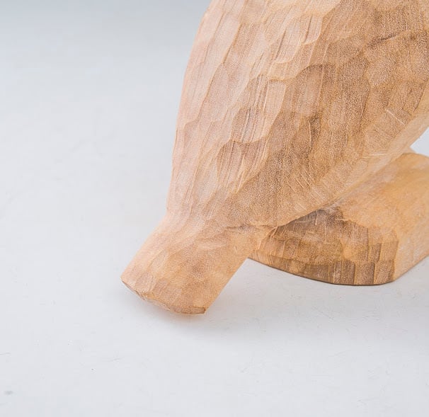 ライチョウ 木彫り 置物 飛騨の匠／ライチョウの木彫り 一刀彫 素材