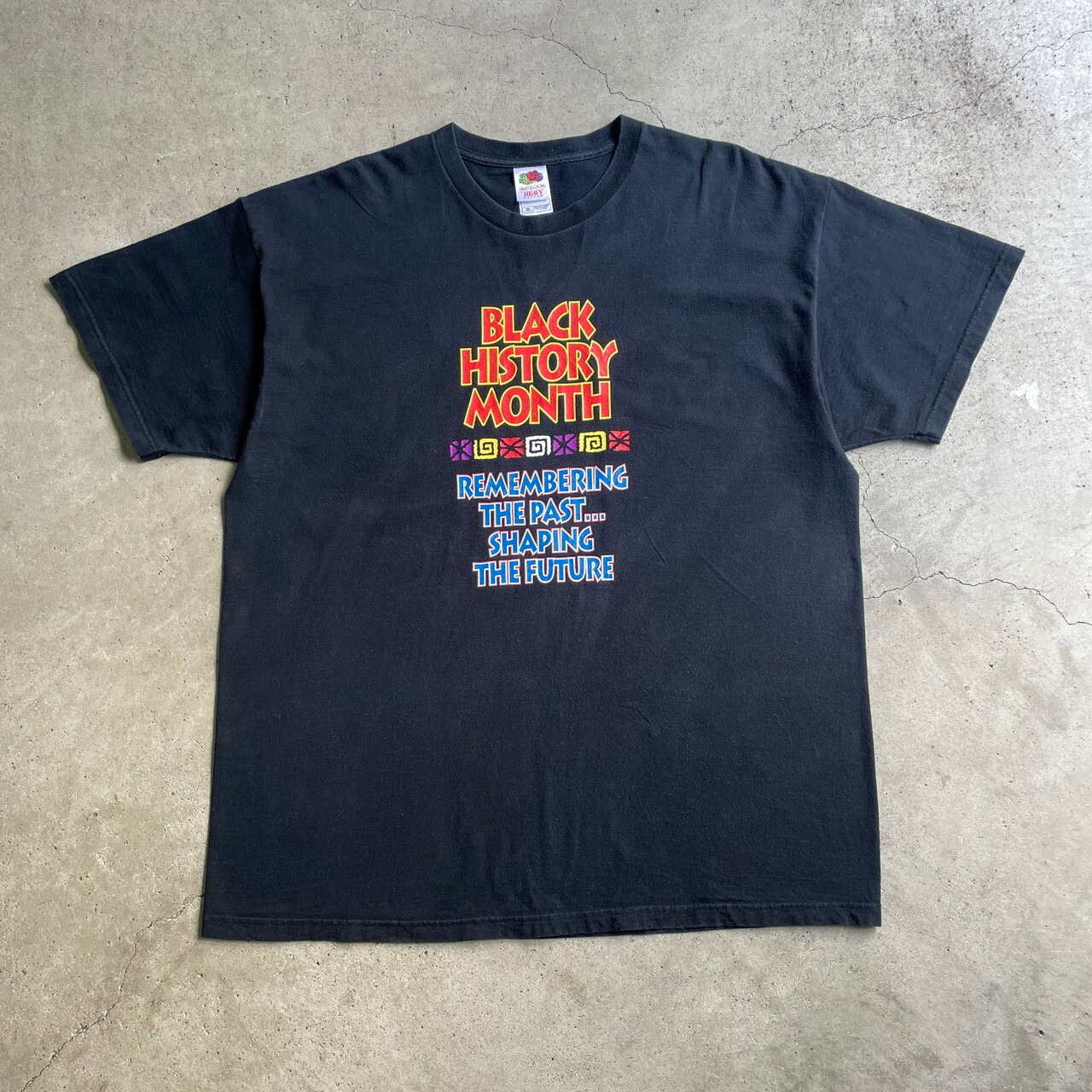 ビッグサイズ 00年代〜 BLACK HISTORY メッセージ プリント Tシャツ 