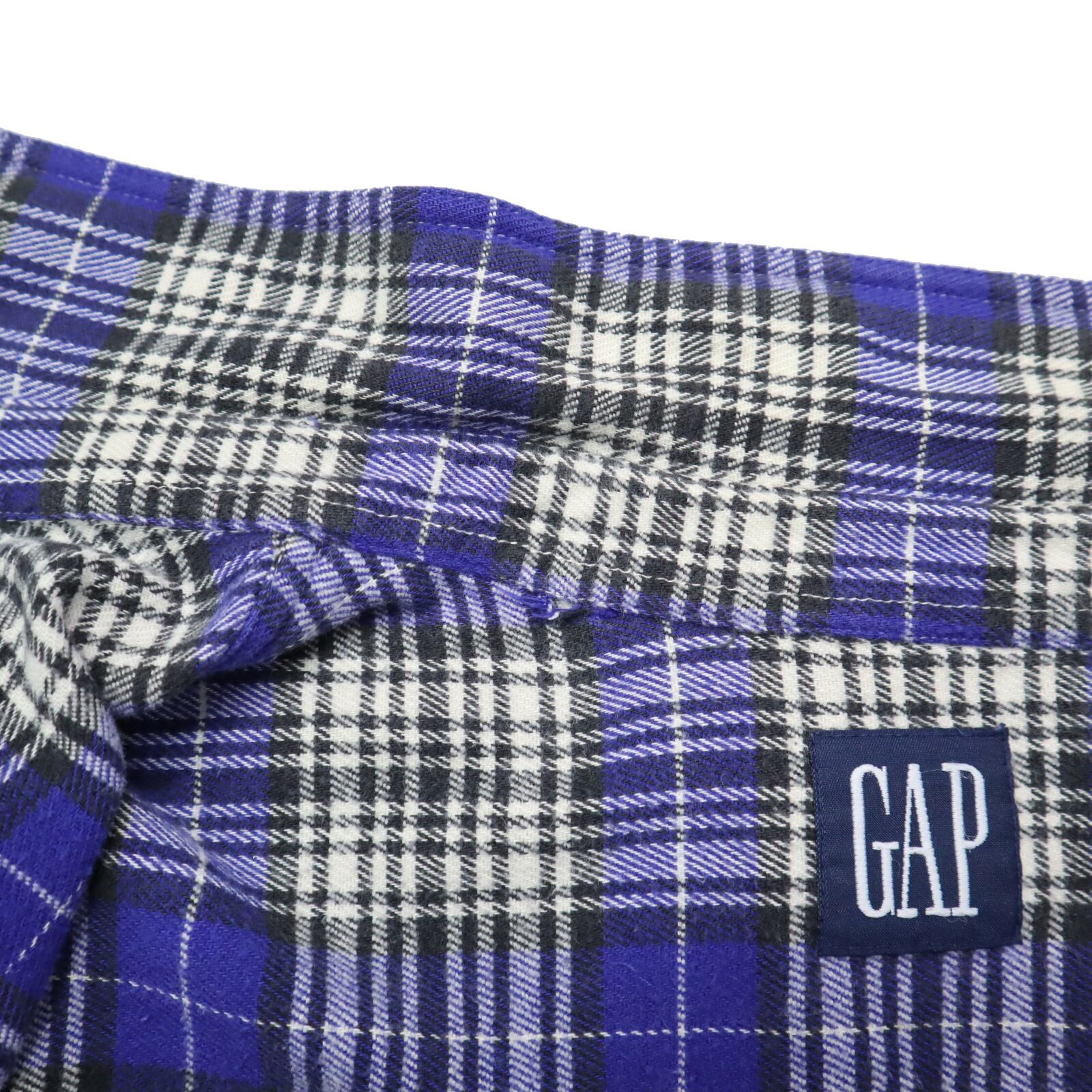 90s OLD GAP オールドギャップ ネルシャツ ポルトガル製 チェック 青
