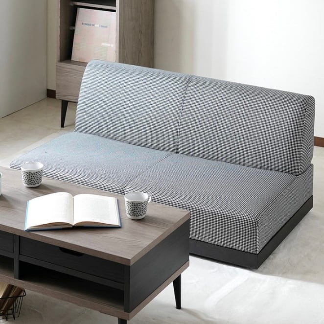 MODERN DECO ベンチソファ 2人掛け ファブリック グレー モダンデコ 2