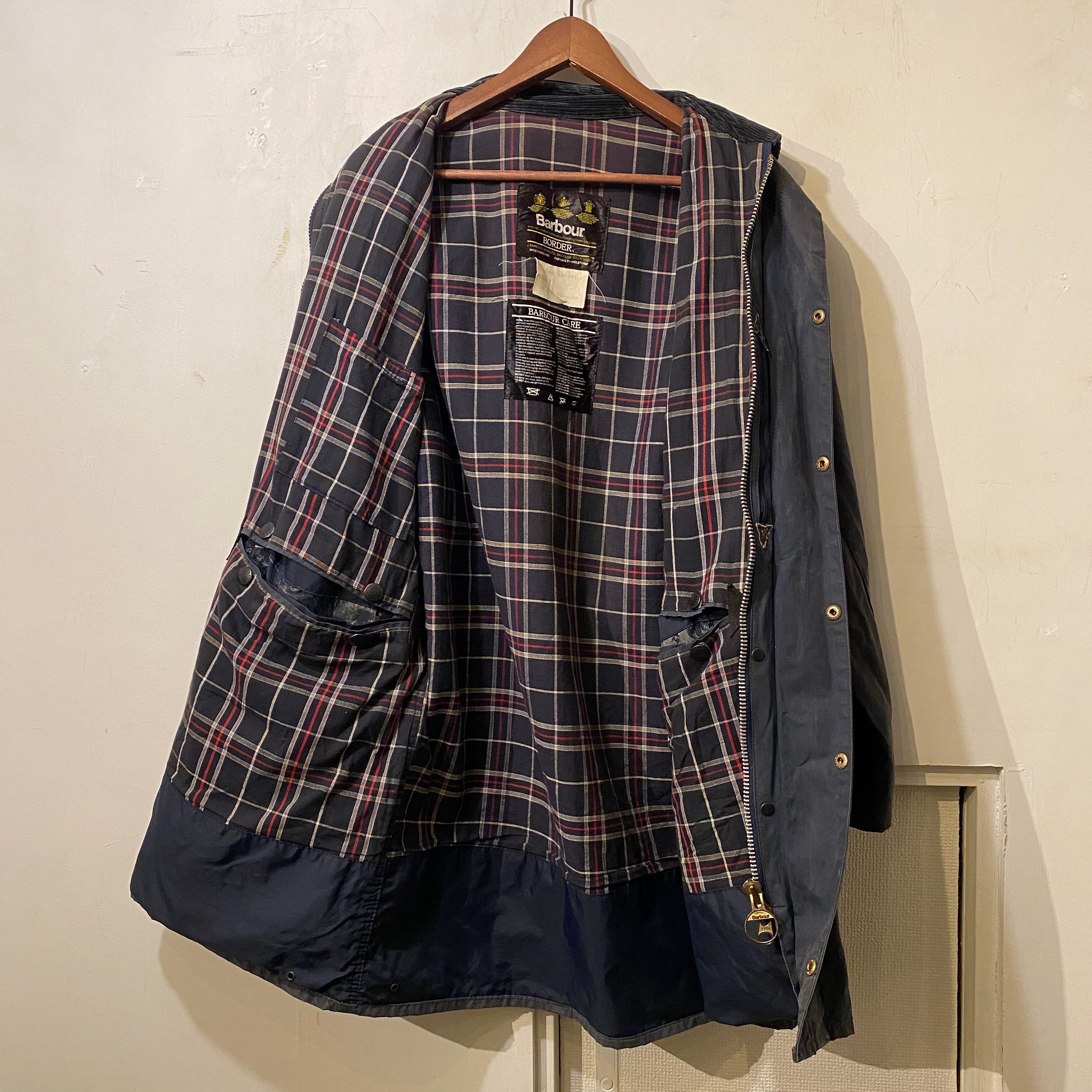 vintage Barbour BORDER 3ワラント ネイビー38 バブアー