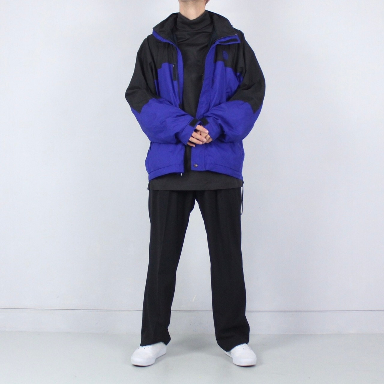 THE NORTH FACE アズテックブルー ライトシェル バイカラーマウンテン 