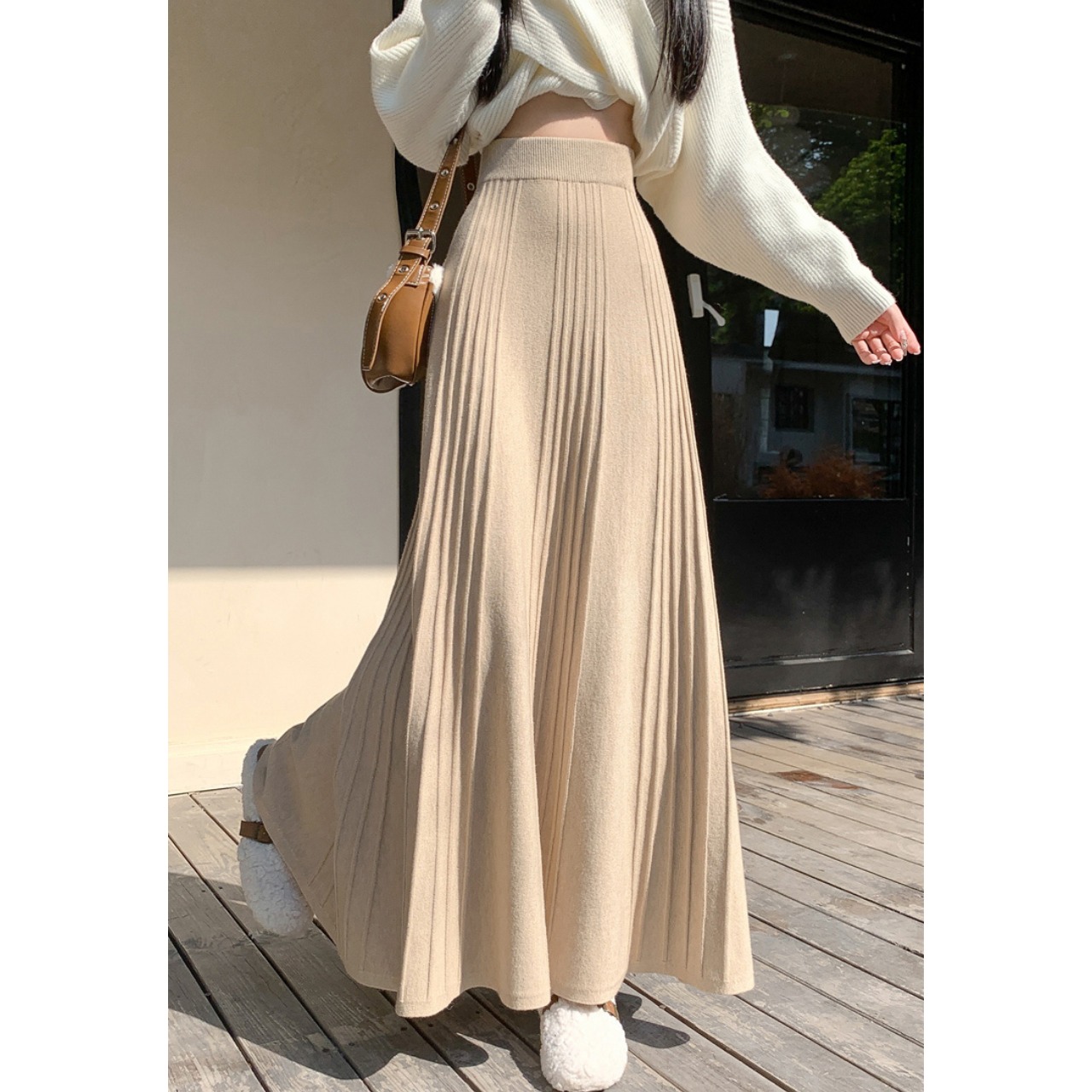 ニット Aライン ロング スカート 10296