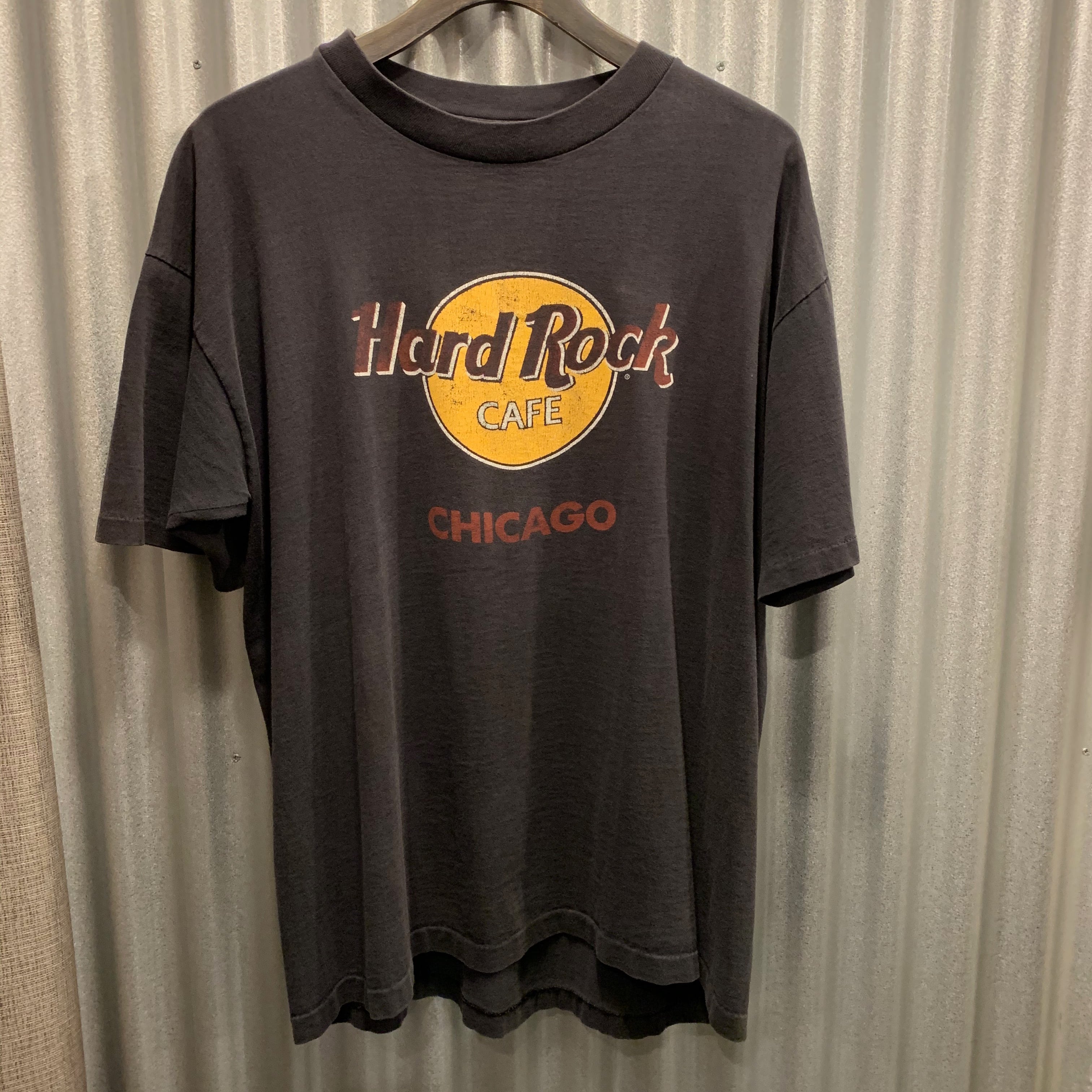 VINTAGE ヴィンテージ Harley Davidson motorcycles CHICAGO シカゴ クラシックロゴ プリント半袖Tシャツ ブラック