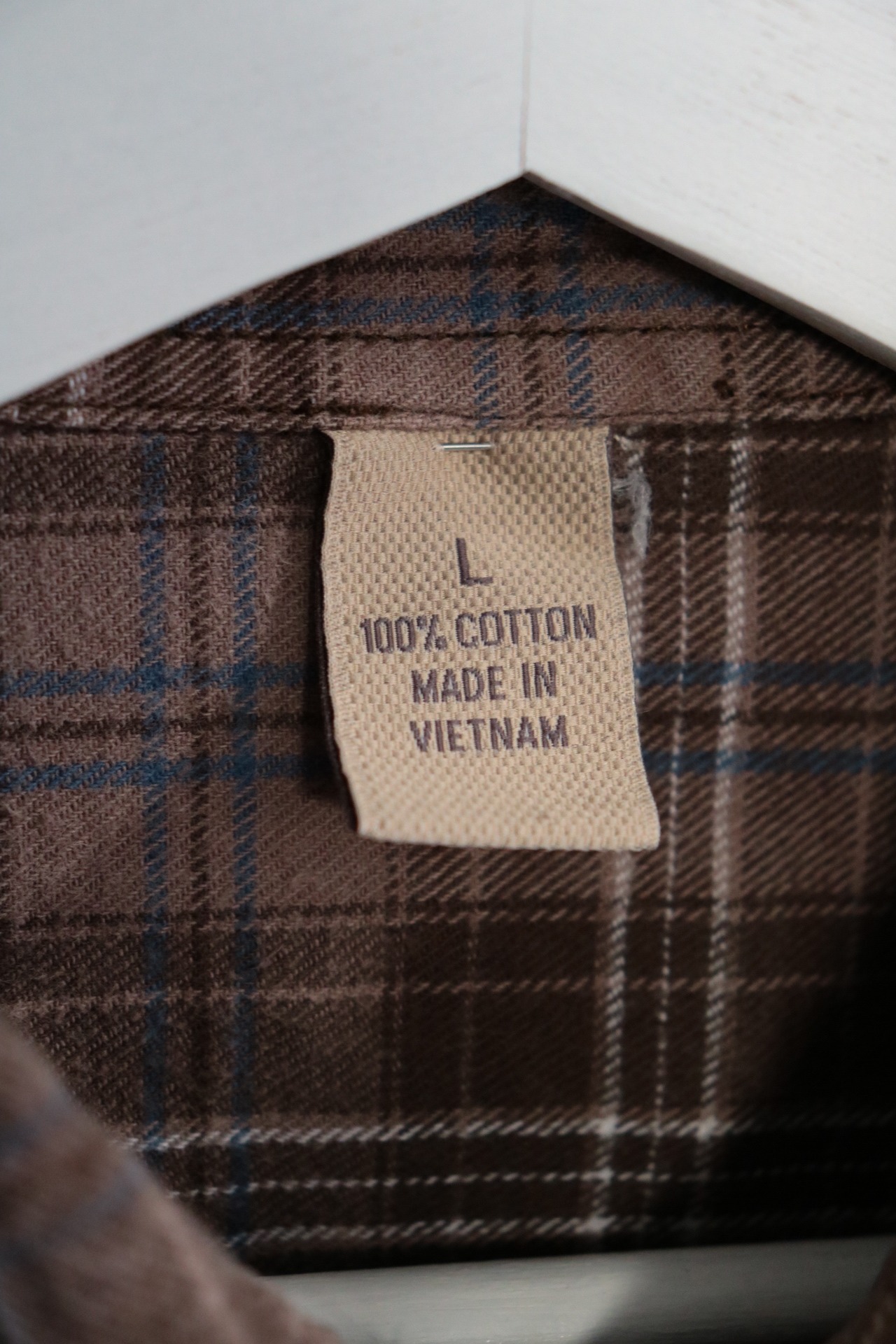 Brown check pattern flannel shirt