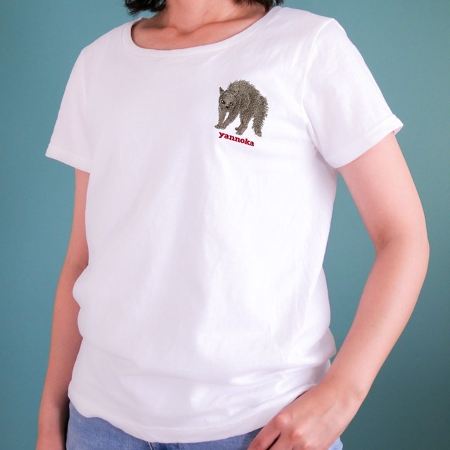 【グレー猫】やんのかステップTシャツ（白・黒）