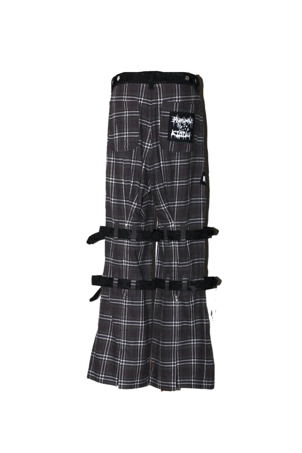 25AW】rurumu:×KIDILL check bondage pants (large) 【GRAY】rrm25AW