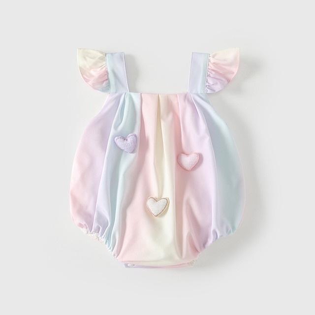 【BABY】カラフルハートロンパース