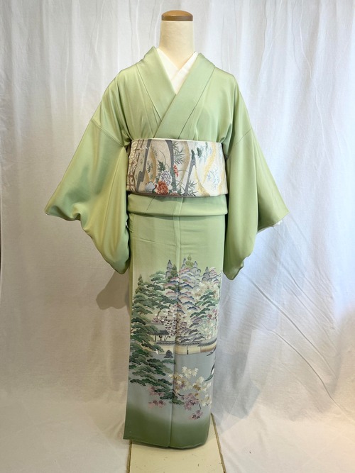 2221 加賀友禅 色留袖 袷単品 Kaga Yuzen Tomesode  (lined kimono)
