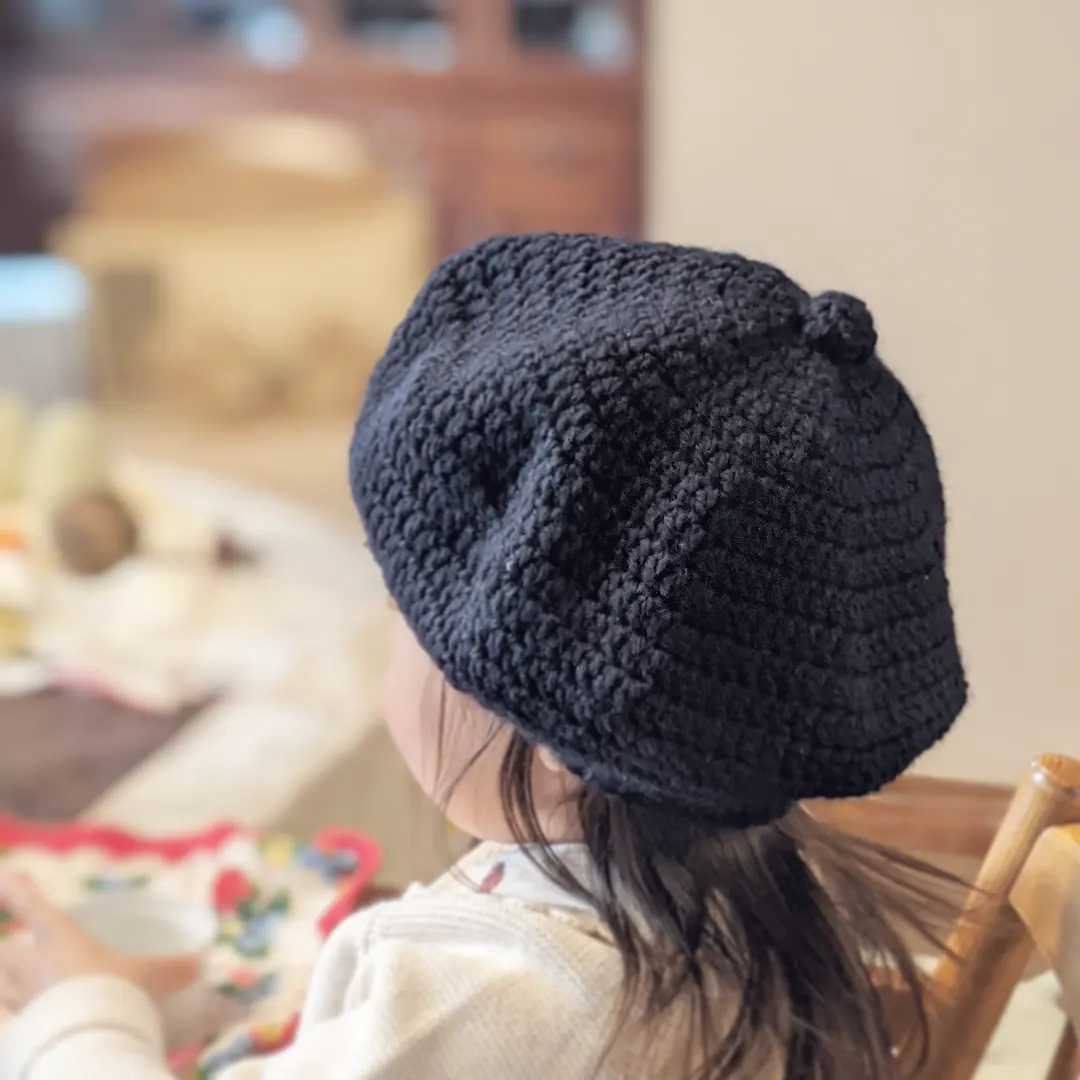 キッズベレー帽 手編み | カメイ編物
