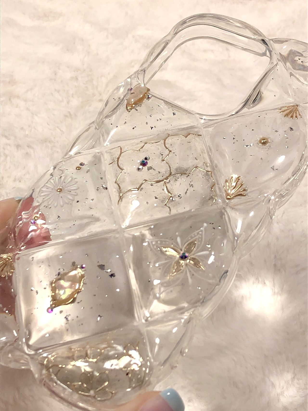 ☀️昼の部☀️【iPhoneケース】クリアキルティングモロッカン
