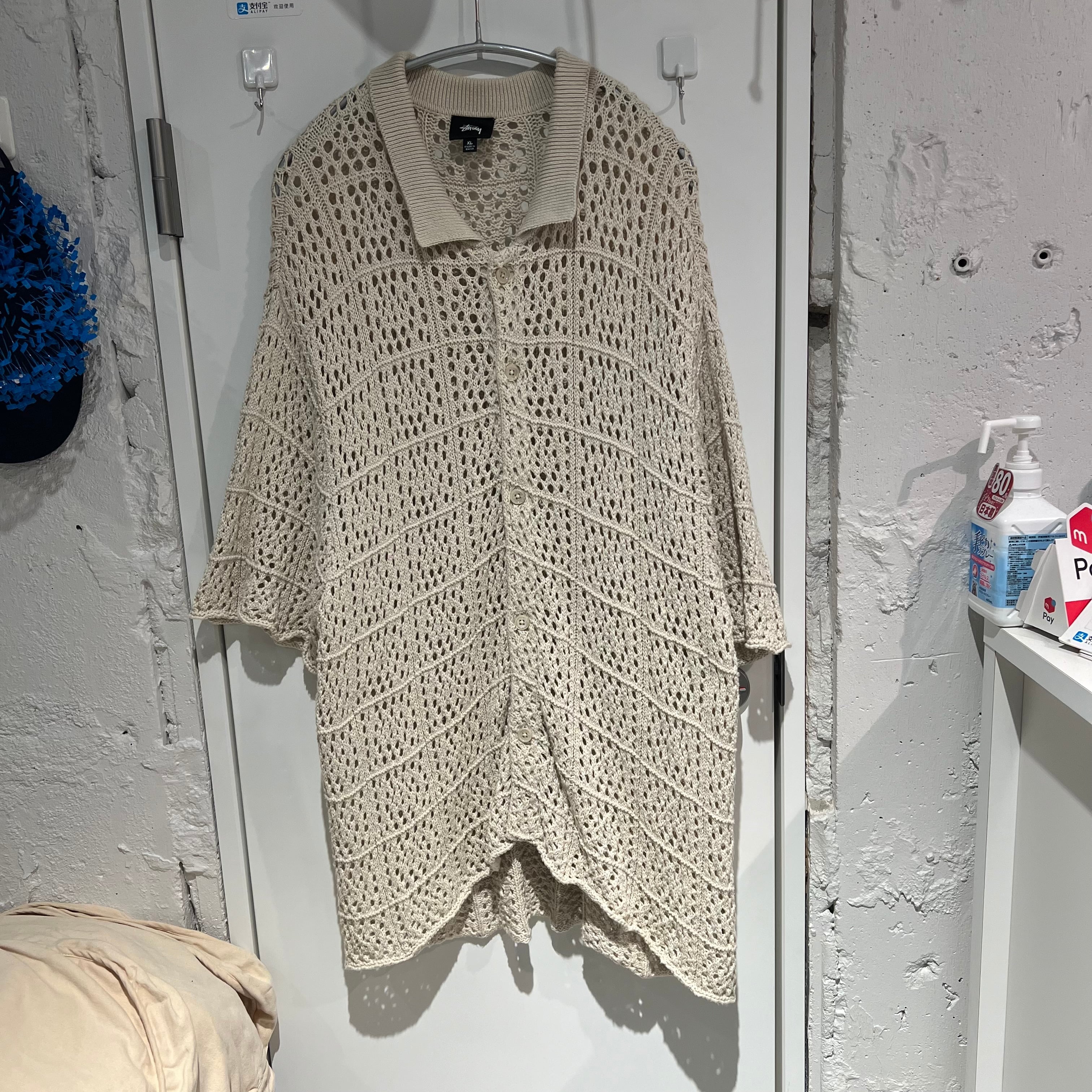 STUSSY ステューシー 22SS crochet shirt ニット半袖シャツ STUSSY ステューシー 22SS crochet shirt ニット半袖シャツ
