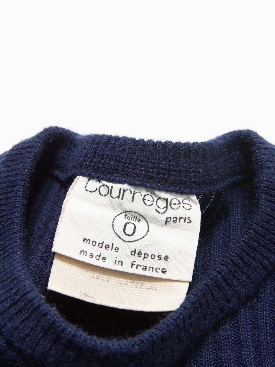 Courreges paris】70's Made in France logo rib knit pullover ...