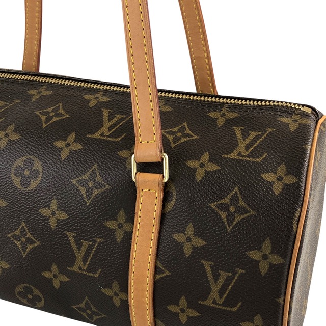 LOUIS VUITTON ルイヴィトン モノグラム ハンドバッグ ブラウン PVC レザー パピヨン30 vintage ヴィンテージ オールド jzv6c8