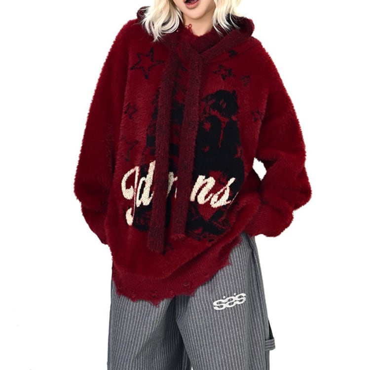 フード付き オーバーサイズ プルオーバー ◆2col L00344