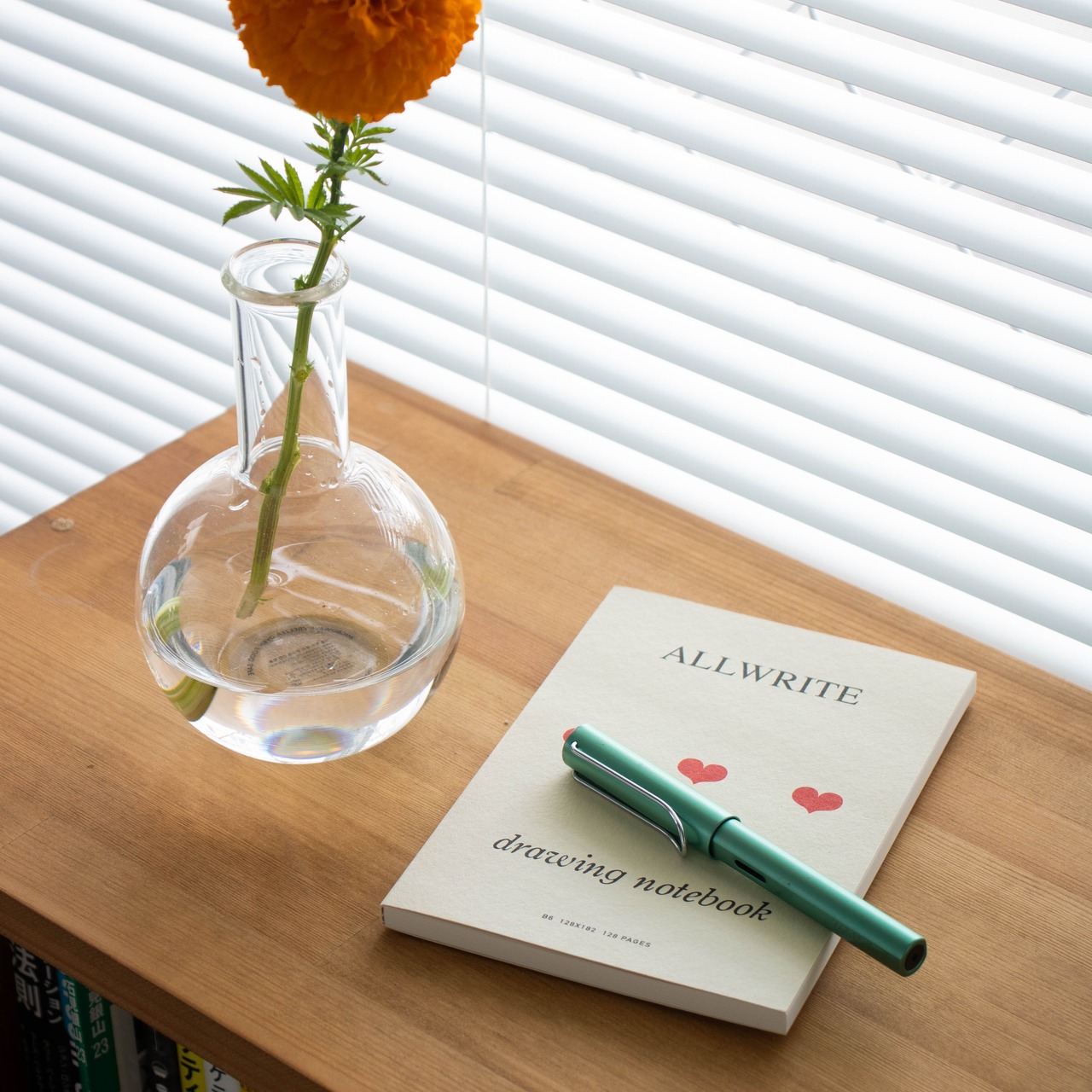 ALLWRITE ｜128p Plain Notebook Heart Antique White - 5