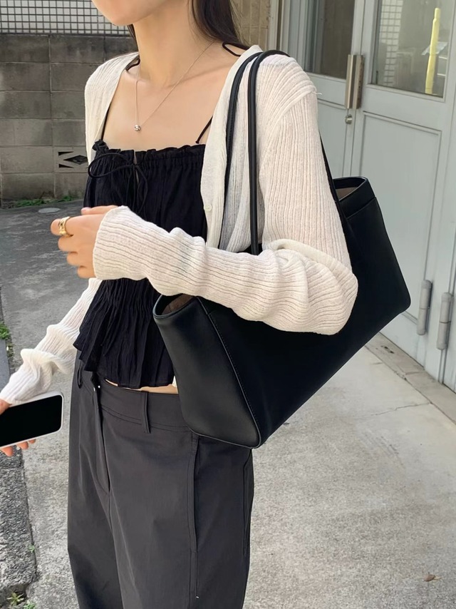 (OUNCE) ecru rib v cardigan / 3color