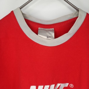 ナイキ　リンガー　Tシャツ　半袖　ビッグロゴ　プリント　レッド　L