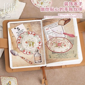 【新入荷】ステッカー AC05 アンティーク調 食器 食卓 花模様 陶器カトラリー 10枚入 レトロ  海外 コラージュ ヴィンテージ 素材 デコレーション