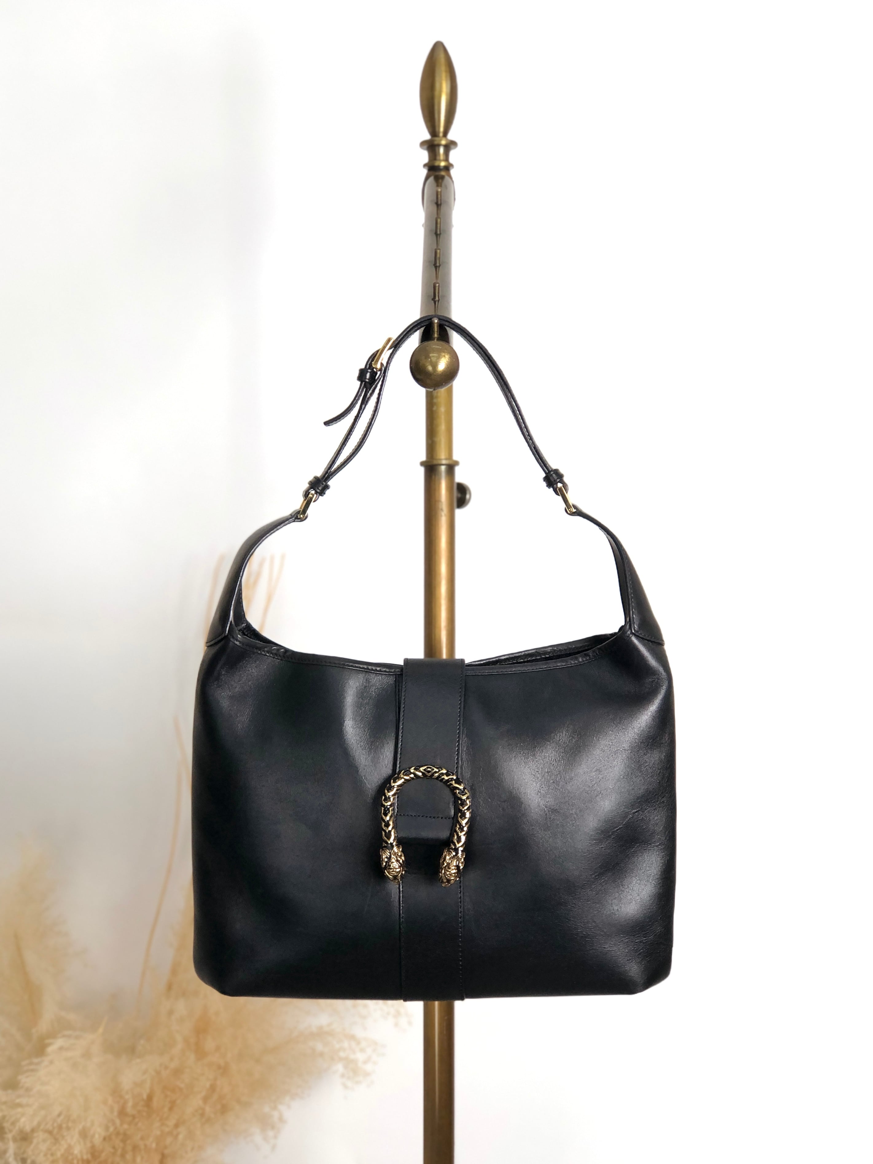 GUCCI グッチ デュオ二ソス ショルダーバッグ ブラック スネーク レザー ホーボーバッグ vintage ヴィンテージ オールド m3bh55
