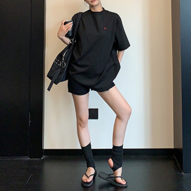one point heart short sleeve tee　ワンポイントハート半袖ティー　J2056