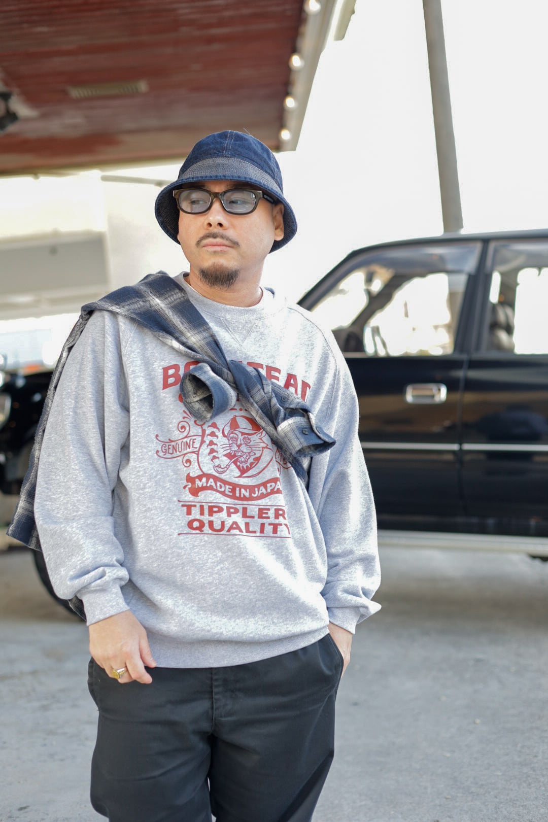 LECHEROUS TIGER RAGLAN SLEEVE SWEAT(GRAY)